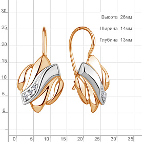 Серьги Аквамарин - Серебро 925, Фианит (арт. 49209А.6)
