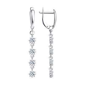 Серьги SOKOLOV - Серебро 925, Фианит (арт. 94022011)