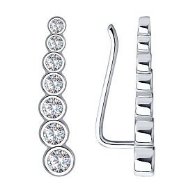 Серьги SOKOLOV - Серебро 925, Фианит (арт. 94021653)