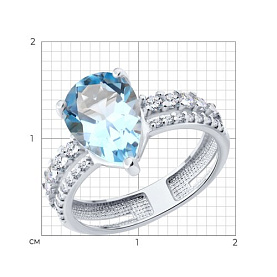 Кольцо SOKOLOV - Серебро 925, Топаз, Фианит (арт. 92014943)