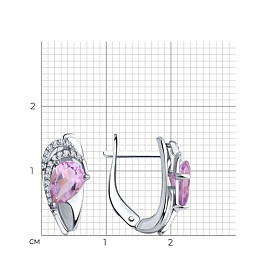Серьги Diamant - Серебро 925, Аметист, Фианит (арт. 94-320-00548-3)