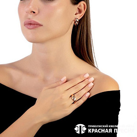 Серьги Красная пресня - Серебро 925 (арт. 33014187-5)