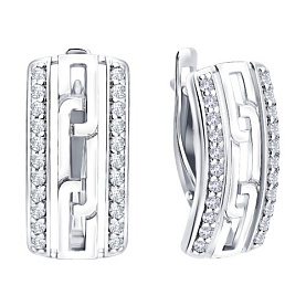Серьги Diamant - Серебро 925, Фианит, Эмаль (арт. 94-120-00247-2)
