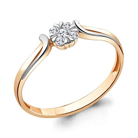 Кольцо Аквамарин - Золото 375, Фианит (арт. 68721А.8)