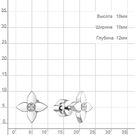 Серьги Аквамарин - Серебро 925, Фианит (арт. 401127А.5)