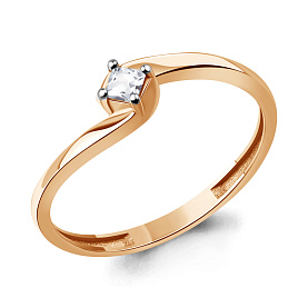 Кольцо Аквамарин - Серебро 925, Фианит (арт. 600620.6)