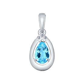 Подвеска SOKOLOV - Серебро 925, Топаз, Фианит (арт. 92030358)