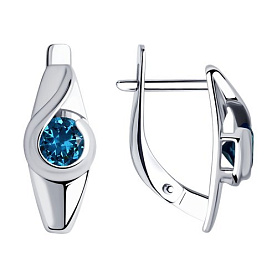 Серьги SOKOLOV - Серебро 925, Топаз лондон (арт. 92021998)
