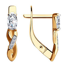 Серьги SOKOLOV - Золото 585, Фианит (арт. 029784)