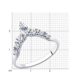 Кольцо SOKOLOV - Серебро 925, Фианит (арт. 94013501)