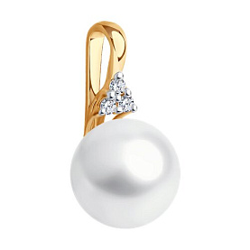 Подвеска SOKOLOV - Золото 375, Жемчуг культивированный, Фианит (арт. 37793145)