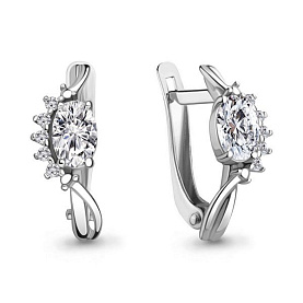 Серьги Аквамарин - Серебро 925, Фианит (арт. 48991А.5)