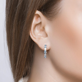 Серьги SOKOLOV - Серебро 925, Топаз, Фианит (арт. 92021430)