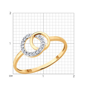 Кольцо SOKOLOV - Золото 585, Фианит (арт. 019582)