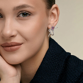 Серьги SOKOLOV - Серебро 925, Топаз, Фианит (арт. 92023302)