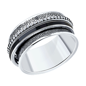 Кольцо SOKOLOV - Серебро 925, Фианит, Эмаль (арт. 95010215)