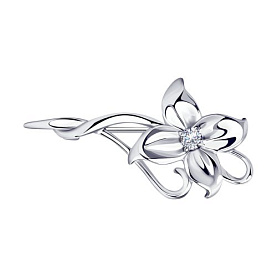 Брошь SOKOLOV - Серебро 925, Фианит (арт. 94040026)