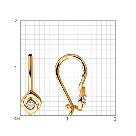 Серьги Diamant - Золото 585, Фианит (арт. 51-120-00689-1)