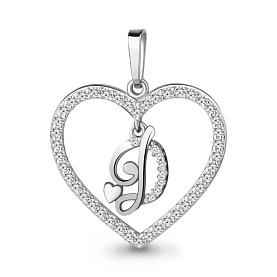 Подвеска Аквамарин - Серебро 925, Фианит (арт. 24686А.5)