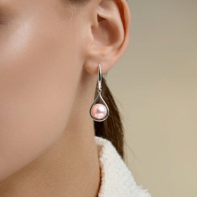 Серьги Diamant - Серебро 925, Жемчуг имитация (арт. 94-121-00138-1)