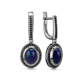 Серьги Дар - Серебро 925, Опал, Шпинель (арт. С-3787чрк11716416)
