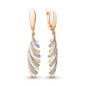 Серьги Аквамарин - Серебро 925, Фианит (арт. 42509А.6)