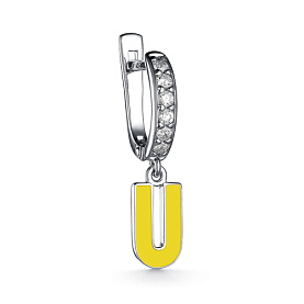 Серьга Мириада - Серебро 925, Фианит, Эмаль (арт. 903022368)
