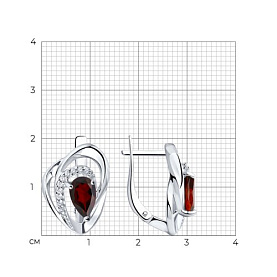 Серьги Diamant - Серебро 925, Гранат, Фианит (арт. 94-320-00630-2)