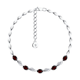 Браслет SOKOLOV - Серебро 925, Гранат, Фианит (арт. 92050095)