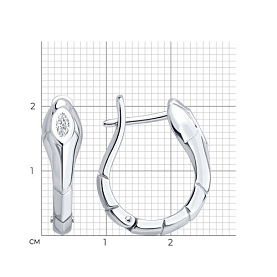 Серьги SOKOLOV - Серебро 925, Фианит (арт. 94027115)