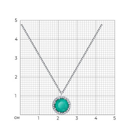 Колье SOKOLOV - Серебро 925, Синтетический ситалл , Фианит (арт. 92070084-91)