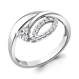 Кольцо Аквамарин - Серебро 925, Фианит (арт. 68709А.5)