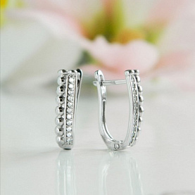 Серьги Галатея - Серебро 925, Фианит (арт. 3344.1)