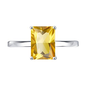 Кольцо Diamant - Серебро 925, Цитрин (арт. 94-310-00395-1)