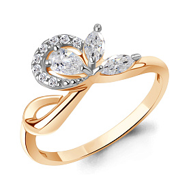 Кольцо Аквамарин - Серебро 925, Фианит (арт. 600157А.6)