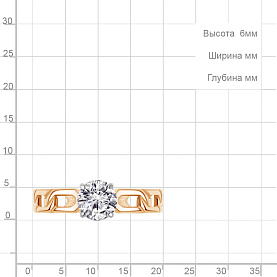Кольцо Аквамарин - Серебро 925, Фианит (арт. 650175.6)
