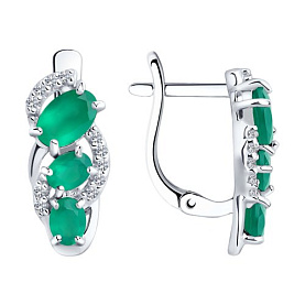 Серьги SOKOLOV - Серебро 925, Агат, Фианит (арт. 92022455)