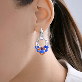 Серьги Diamant - Серебро 925, Эмаль (арт. 94-121-00031-1)