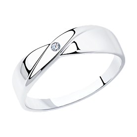 Кольцо SOKOLOV - Серебро 925, Бриллиант (арт. 87010004)