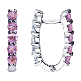 Серьги SOKOLOV - Серебро 925, Аметист, Фианит (арт. 92022237)