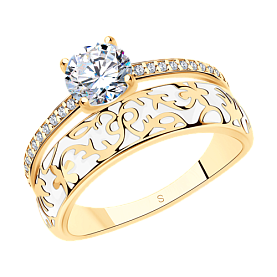 Кольцо SOKOLOV - Серебро 925, Фианит, Эмаль (арт. 93010322)