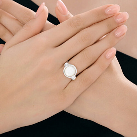 Кольцо Diamant - Серебро 925, Перламутр, Фианит (арт. 94-310-02314-1)