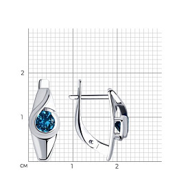Серьги SOKOLOV - Серебро 925, Топаз лондон (арт. 92021998)