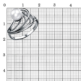 Кольцо Красная пресня - Серебро 925, Жемчуг культивированный (арт. 23315436)