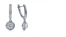 Серьги Platinum Lab. - Платина 950, Бриллиант (арт. ПС-060-01)