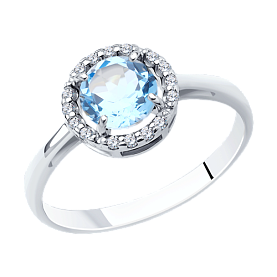 Кольцо SOKOLOV - Серебро 925, Топаз, Фианит (арт. 92011016)