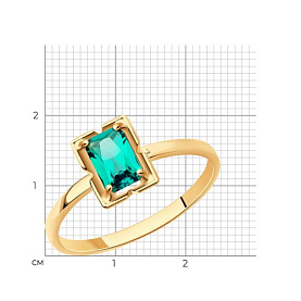 Кольцо SOKOLOV - Золото 585, Синтетический изумруд (арт. 716501)