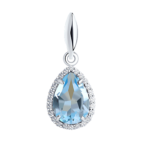 Подвеска SOKOLOV - Серебро 925, Топаз, Фианит (арт. 92030322)
