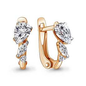 Серьги Аквамарин - Золото 375, Фианит (арт. 49805.8)