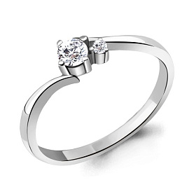 Кольцо Аквамарин - Серебро 925, Фианит (арт. 67416А.5)